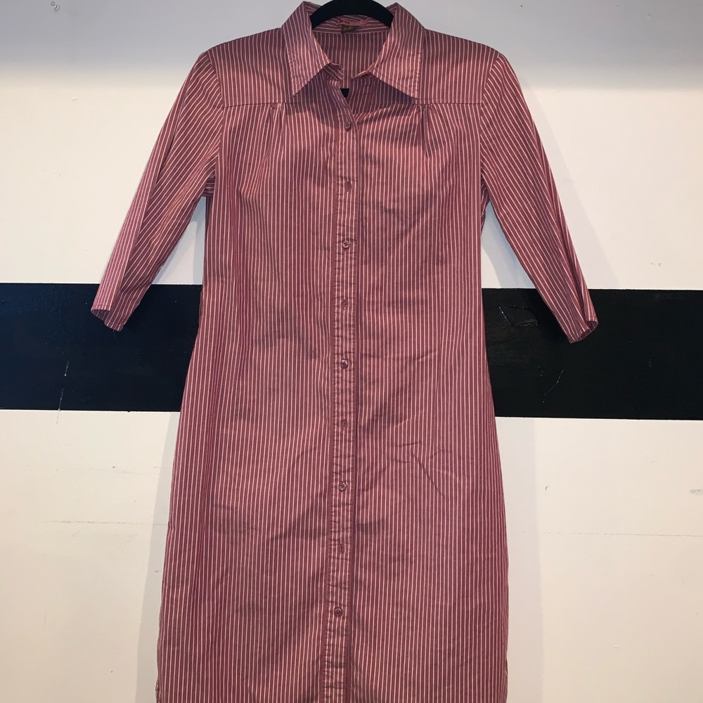 Red and white striped dress